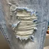 Jeans para hombres Verano 2023 Mendigo Agujero suelto 9 puntos Harlan Moda Pierna recta Moda hueca Suave Cómodo desplazamientos