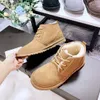 Designer Fluffy Snow Boots Winter Australia Platform Ankle Wool Neumel Shoes Lace Up Sheepskin Päls Real Leather Classic Brand Casual Women Outside Sli 3423#