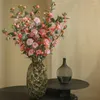 Flores decorativas 90cm camélia flor artificial decoração de casamento falso arranjo de mesa para casa