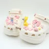 Cute Pink Duck Charms Designer DIY Anime Shoes Decaration Charm for Croc JIBS Clogs Hello Kids Women Girls Gifts211B