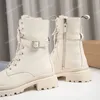 Winter-Schneestiefel, australische Wolle, Stiefeletten, Luxus-Designer-Schuhe, modisch, atmungsaktiv, Martin-Schuh, Schnür-High-Top-Stiefelette, echtes Leder, warm