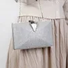 Evening Bags Silver Clutch Luxury High Quality Designer Wedding Purse and Handbags Leaf Shape Hasp Phone Crossbody Bag 2023 231018