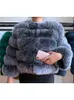 Taillierter Mantel aus Farbblock-Kunstpelz