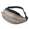 Sacs de taille Accueil ZigZag Multicolore Fanny Sac Personnalisé Chic Géométrique Bandoulière Pack Hommes Femmes Courir Téléphone Argent Pochette