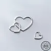 Orecchini a forma di cuore in argento sterling 925 reali al 100% Orecchini a cerchio coreani alla moda per le donne Gioielleria raffinata di Natale 2009242698