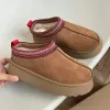 Tasman Stiefel Kastanie Designer Pelz Schaffell Booties für Frauen Australien Ultra Mini Plattform Rutsche Schneestiefel Winter Hausschuhe Disquette Schuhe y2mM #