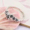 Cluster-Ringe, schlichtes Design, alt für Frauen, Party, Jahrestag, Retro-Schmuck, Accessoires, Vintage-Silberfarbe, Rosen-Blumen-Ring