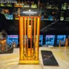 Caixa de travamento de garrafa de champanhe Moet Chandon com iluminação LED personalizada Apresentador Serviço VIP Crown Glorifier Display Case Sinal de néon LED Caixa de transporte