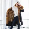 Womens Fur Faux Maomaokong Winter Woman Natural Overcoat Plus Size Black Parkas Raccoon Real Lining Larg Warm Jacket Coats Long 231018