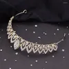 Saç klipsleri barok düğün taç rhinestone kristal küçük tiaras gelin headdress balo doğum günü kafa kafaları mücevher aksesuarları