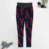 Active Pants Lobsters Yoga Lady Red And Navy Leggings High Waist Funny Stretchy Graphic Fitness Gym Sport