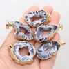 Pendanthalsband Natural Stone Gem Grey Ocean Agate Handgjorda hantverk Halsband Armband Earring Accessoarer For Woman Man Size 23x40mm