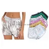 Shorts pour femmes femmes brillant métallique 2022 été holographique Look mouillé décontracté élastique Dstring Festival Rave butin livraison directe