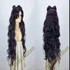 Sailor Moon Luna Artemis zupełnie nowy fioletowy czarny peruka cosplay impreza Wig222c