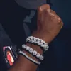 Bağlantı Zinciri Küba Kübik Zirkonlar 1 Sıra Tenis Erkekler Rapçi Braclets Unisex Değerli Sokak Takı Hip Hop Altın CZ Shiny Bangle261s