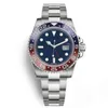 ROLAXS AAAAA ETA2836 Automatiska maskinklockor 11 Style Mens Watch Automatic GMT Mekaniskt rostfritt stål Blue Red Ceramic Sapphire Glass 40mm