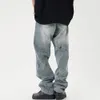Moletons masculinos moletom baggy jeans homens perna reta vaqueros calças streetwear moda casual simples hip hop high street angustiado y2k calças jeans 231018