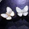 Luxur Design Women Style Natural Shell Brosches Silver Pin Farterfly Shape Breastpin for Gift268L