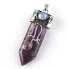 Pendant Necklaces 24Pieces Natural Amethysts Gemstone Big Pointed Sword Arrow Shape Healing Crystal Amulet Stone Pendants Bulk For238d