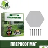 Ferramentas para churrasco Acessórios Frete Yegbong Oem Odm Acessórios para churrasco ao ar livre resistente à temperatura à prova de fogo Mat Fibra de vidro Fire Pit Barbe Dhhmw