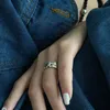 Cluster Rings Foydjew 2023 Trend Hip-Hop Graffiti Gingerbread Man Women's Creative Design Fashion Personality 925 Thai Silver Ring