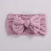 Hair Accessories Baby Bows Nylon Headband Girls Turban Cable Knit Soft Elastic Hairbands For Children Jacquard Cute Kids