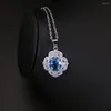 Ensemble collier et boucles d'oreilles Funmode, pendentif Design en forme de fleur bleue, petit pour femmes, Conjuntos De Joias De mariée, vente en gros FS126