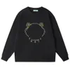 Kenzo Pullover 2024 Designer Maglione Designer Kenzo Volpe bianca Felpa con cappuccio Autunno Felpa Girocollo Moda Kenzo Tigre Testa Ricamo Girocollo Maniche lunghe 6321