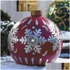 Décorations de Noël 60cm boule décorée gonflable extérieure faite PVC NT pas de lumière grandes boules arbre jouet 2022 livraison directe maison garde Dhjfi