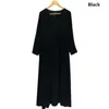 Casual jurken 2023 herfst losse maxi-jurk met volledige mouw dames vintage lange moslim katoenlinnen vestidos de fiesta