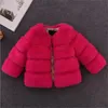 Jacken Mädchen Pelzjacke für Kinder Tops Kleidung Baby Kinder Jacken Warm Verdicken Mantel Einfarbig Jungen Kunstpelz Outwear Mantel 231018