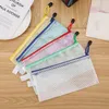 Storage Bags 2PCS Stationery Folder File Mesh Zipper Pouch A4 A3 A6 B5 Document Bag Zip Folders School Office Supplies