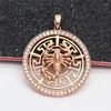 Kedjor 585 Purple Gold Pendant Creative Star Sign Pendantplated 14k Rose Round Scorpius Halsband ihåliga klassiska smycken