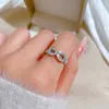 Cluster Ringen Mode Cz Infinity Eindeloze Liefde Nummer 8 Vorm Verzilverd Voor Vrouwen Crystal Filled Charm Sieraden Anel Feminino