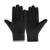 Varma handskar för män vinterkaninfleece förtjockad utomhus ridning vindtät och kallmotståndare tre tråd pekskärmhandskar