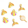 Charms WZNB 10st Emalj Shell Mermaid Fish Tail Eloy Pendant For Jewelry Making DIY Earring Necklace Armband Accessories