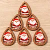 Pendenti e ciondoli 10 pz 34x54mm Cartone Animato Legno Di Natale Babbo natale Pendenti Per Orecchini Collana Portachiavi FAI DA TE Creazione di Gioielli Accessori