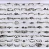 Bande lots en vrac 100 pièces plaqué argent Antique multi styles pour femmes Vintage dames fleur mode doigt rétro bijoux 221125226M