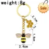 Mignon petite abeille porte-clés mode charme ruche voiture sac pendentif accessoires incrusté Imitation diamant ailes abeille porte-clés cadeau