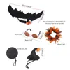 Costumes de chat 270F 4 pièces, ensemble de costumes de vacances, ailes de chauve-souris, collier de chapeau d'halloween pour petits chiens