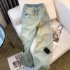 Jean femme Vintage américain taille haute droit rétro pantalon décontracté Baggy Y2K jambe large Grunge Style de rue Denim pantalon