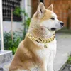 Colares de cachorro 2pcs decorativo colar de sino pet ouro pescoço cadeia acessórios de traje