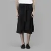 Men's Shorts Multi-layer Streamer Irregular Niche Design Skirt Hem Japanese Lace Seven-point Tie Wide Leg Pants251i