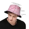 Berets rosa flamingo arte balde chapéus verão headwear acessórios boné de pesca para menina ao ar livre boonie chapéu leve