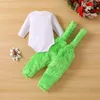 Conjuntos de ropa 0-24M Bebé Navidad Niños Niñas Ropa Nacido Niño Manga larga Mameluco Peludo Suspender Falda / Pantalones Trajes para fiesta