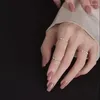 Кольца кластера Kpop Минималистское кольцо Симпатичные мульти-бусины с имитацией жемчуга Регулируемый металл для женщин Кокетка Гранж Egirl Y2k Аксессуары
