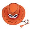 Japanese Anime Cowboy Hat Orange One Piece Style Cartoon Sun Hat Cosplay Hats For Men And Women