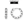 Charm Skull Creole Hinged Hoop Earrings 925 Sterling Silver Style Skeleton Round Fashion Jewelry Women Men 2021275T