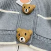 brand designer kids Hooded cardigan fashion baby Knitted sweater Size 100-160 CM Knitted doll button decoration baby Jacket Aug16