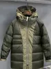 Parkas en duvet pour hommes, veste Cargo vert militaire, moyen Long, manteau thermique épais d'hiver, chaud en plein air, camp de Ski, Trekking, combinaison tempête 231020